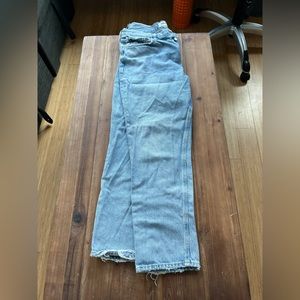 AGOLDE high waist, button closure, light wash jeans